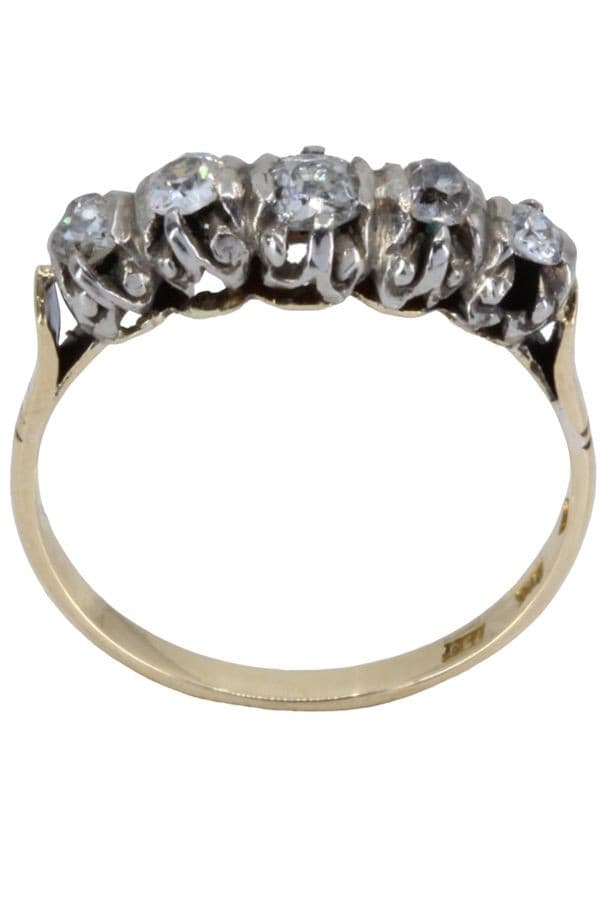 BAGUE ANCIENNE JARRETIÈRE DIAMANTS — vue 1