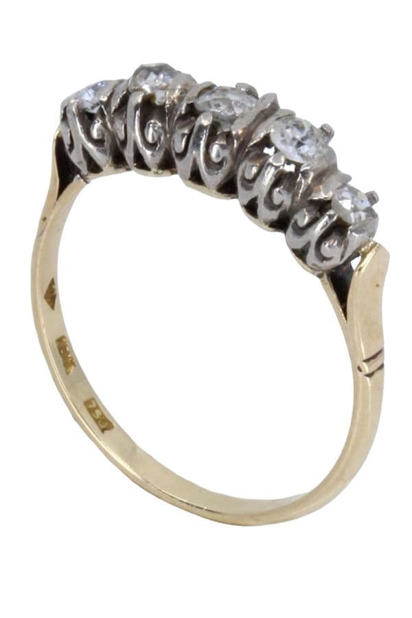 BAGUE ANCIENNE JARRETIÈRE DIAMANTS — vue 6
