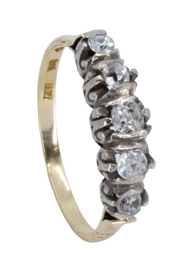 BAGUE ANCIENNE JARRETIÈRE DIAMANTS — vue 5