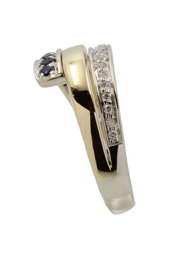 BAGUE SAPHIRS ET DIAMANTS — vue 6