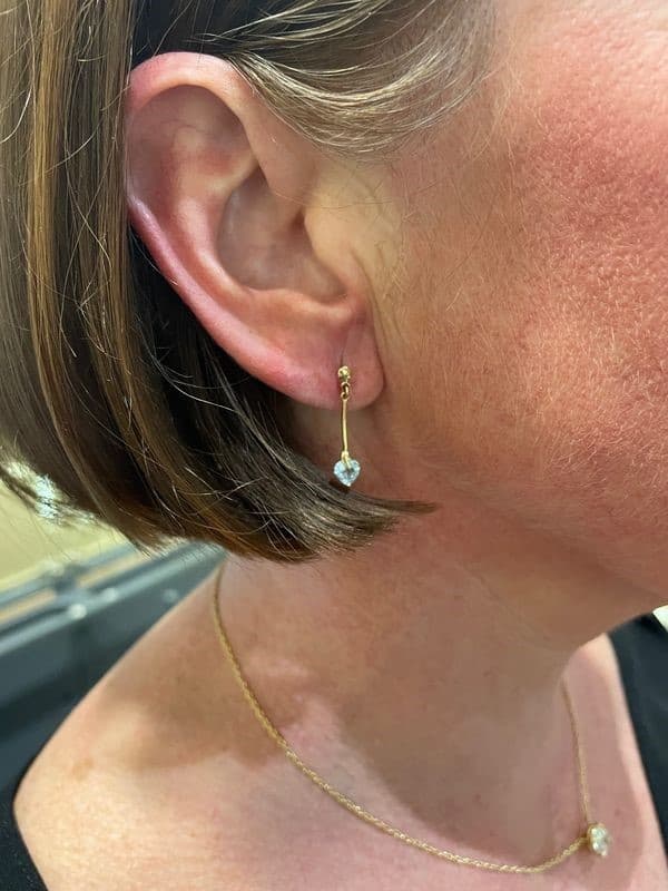 BOUCLES D'OREILLES PENDANTES TOPAZES — vue 2