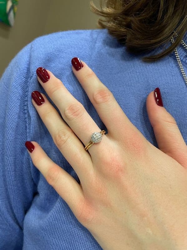 BAGUE BOULE DIAMANTS — vue 2