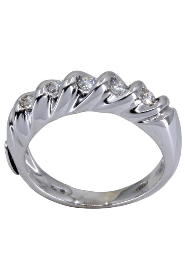 BAGUE JONC GODRON DIAMANTS — vue 1