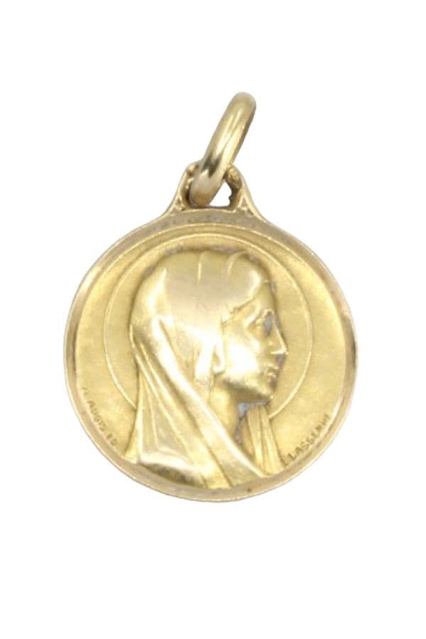 MÉDAILLE ANCIENNE NOTRE DAME DE LOURDES SIGNÉE AUGIS — vue 1