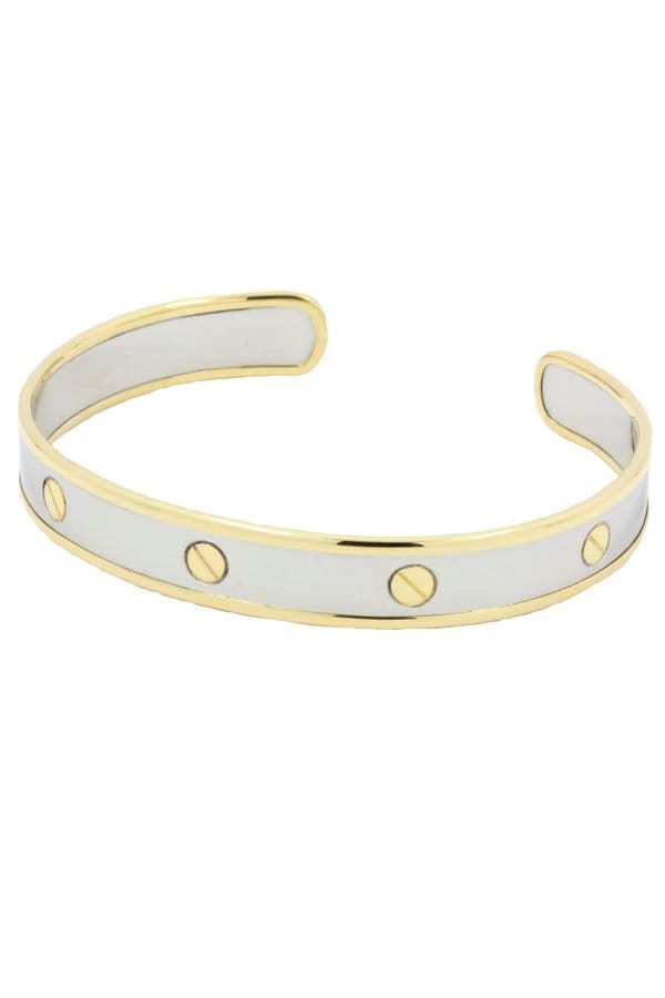 BRACELET OR ET ACIER — vue 1