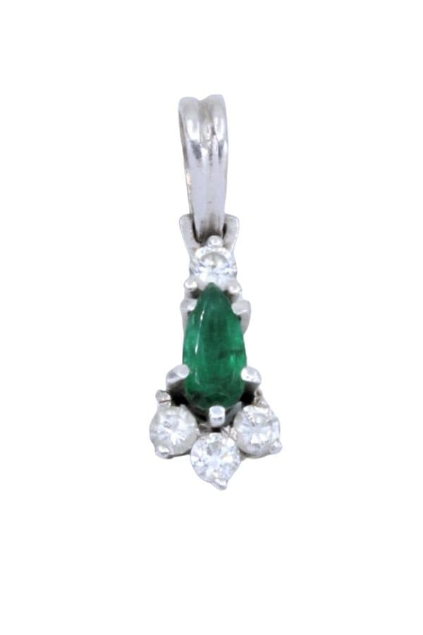 PENDENTIF ÉMERAUDE ET DIAMANTS — vue 1