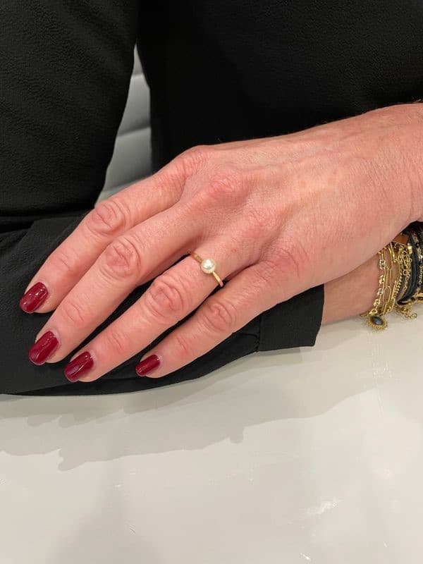 BAGUE MODERNE PERLE — vue 2