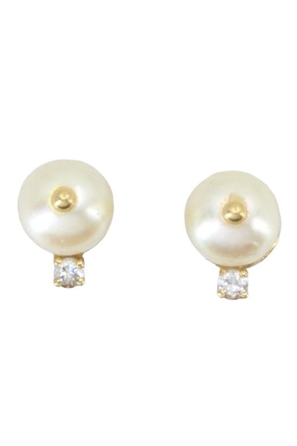 BOUCLES D'OREILLES PERLES ET DIAMANTS — vue 1