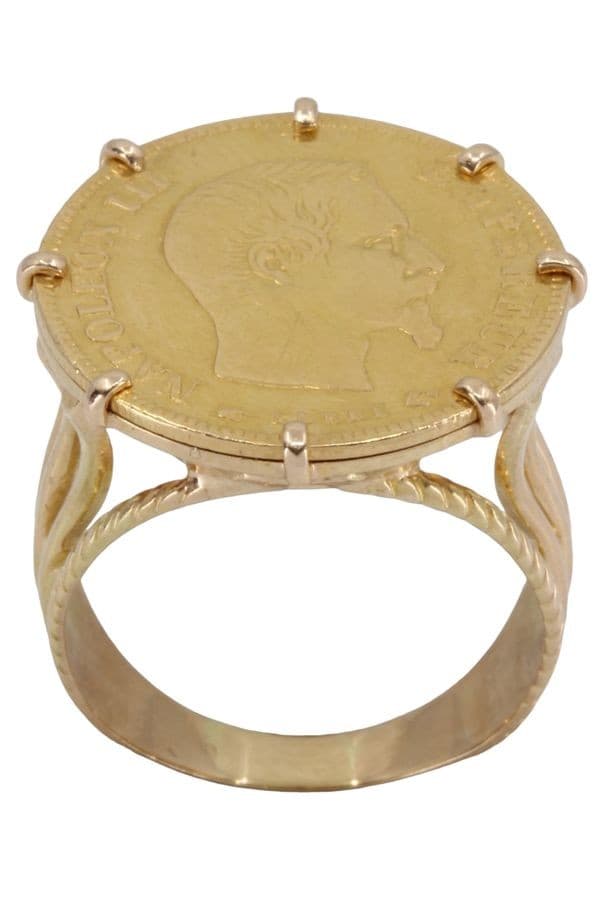 BAGUE PIÈCE 10 FRANCS NAPOLÉON III — vue 1
