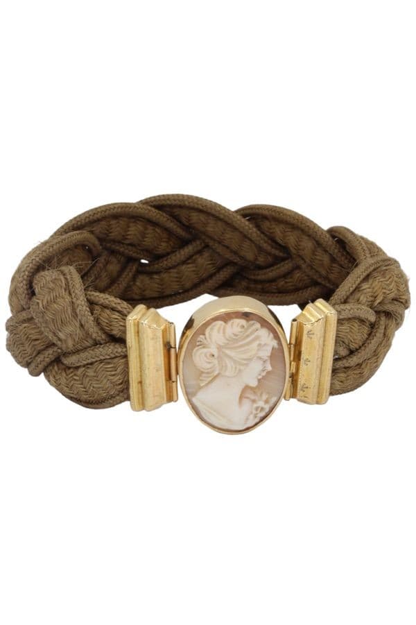 BRACELET CAMÉE ANCIEN CHEVEUX TRESSÉS