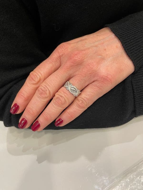 BAGUE DIAMANTS ENTRELACÉE — vue 2