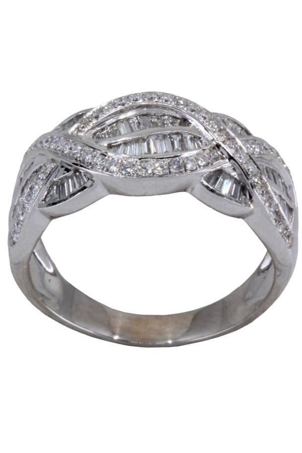 BAGUE DIAMANTS ENTRELACÉE — vue 1