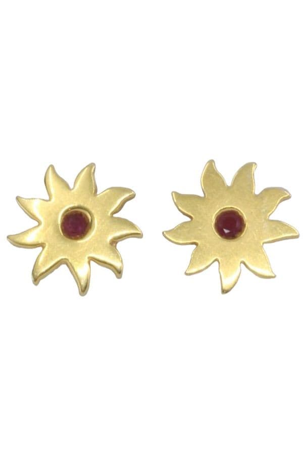 BOUCLES D'OREILLES RUBIS SOLEIL — vue 1