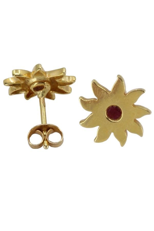 BOUCLES D'OREILLES RUBIS SOLEIL — vue 3