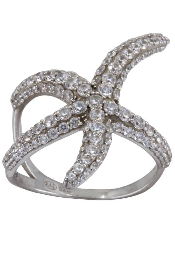 BAGUE ARGENT ÉTOILE DE MER — vue 1