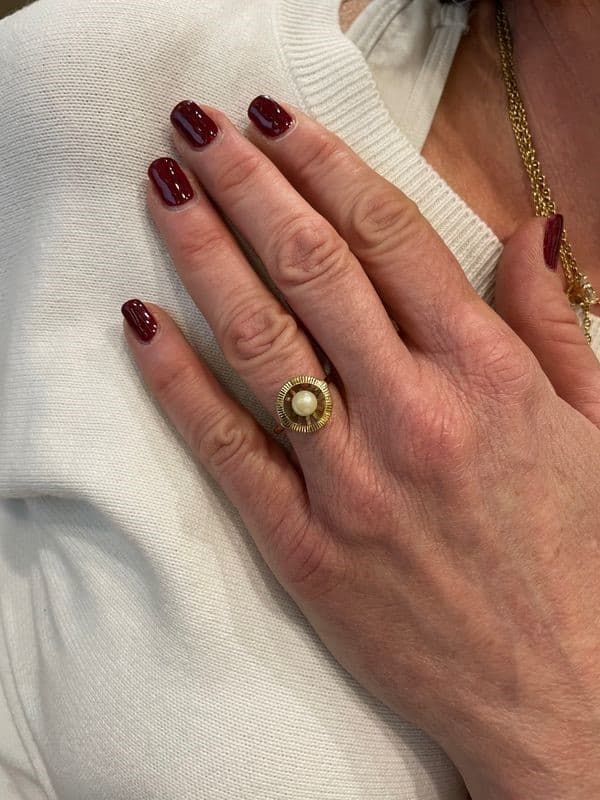 BAGUE PERLE ANNÉES 50' — vue 2