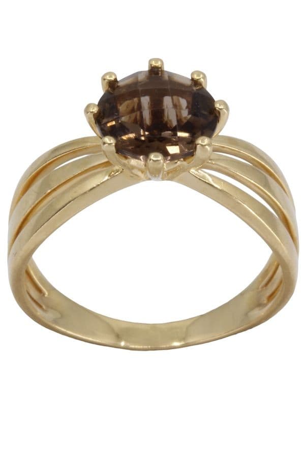 BAGUE MODERNE QUARTZ FUMÉ — vue 1
