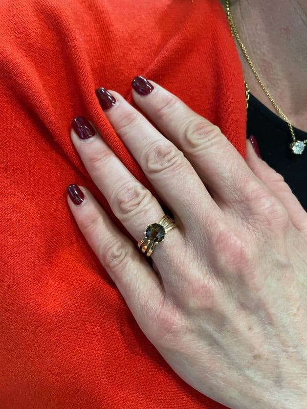 BAGUE MODERNE QUARTZ FUMÉ — vue 2