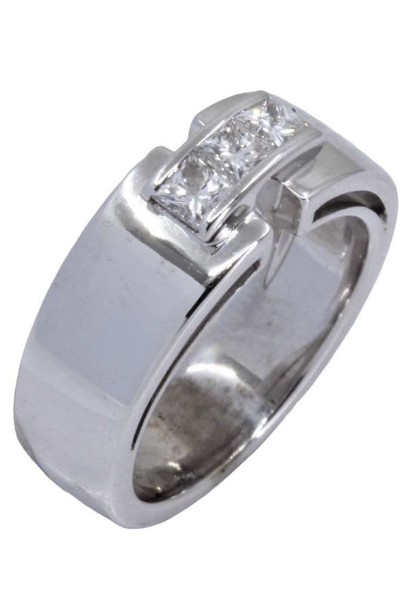 BAGUE LIEN DIAMANTS PRINCESSES — vue 3