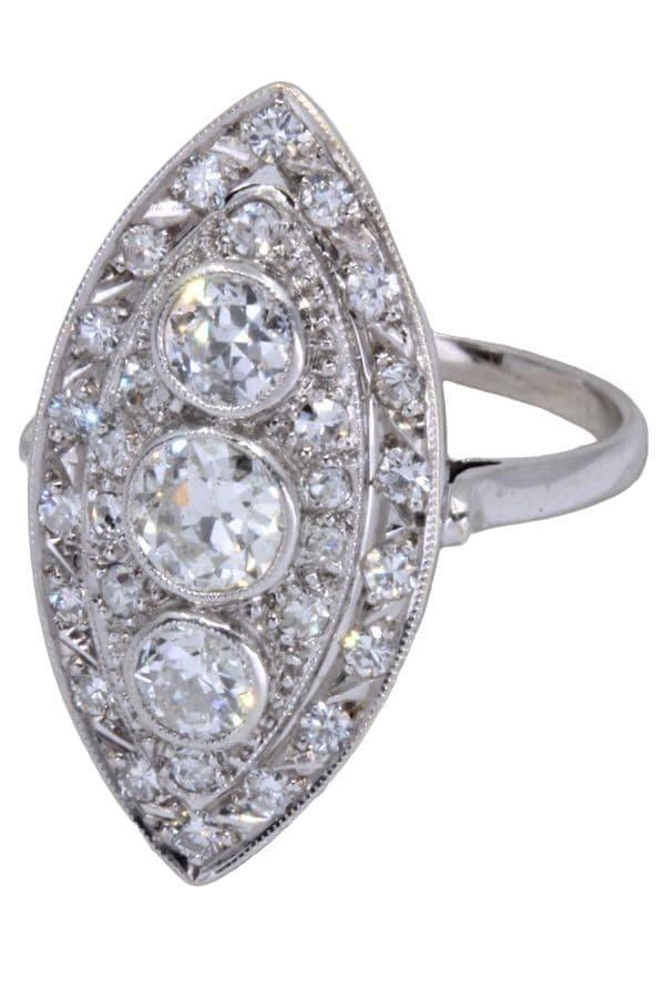 MARQUISE DIAMANTS STYLE ART-DÉCO — vue 3