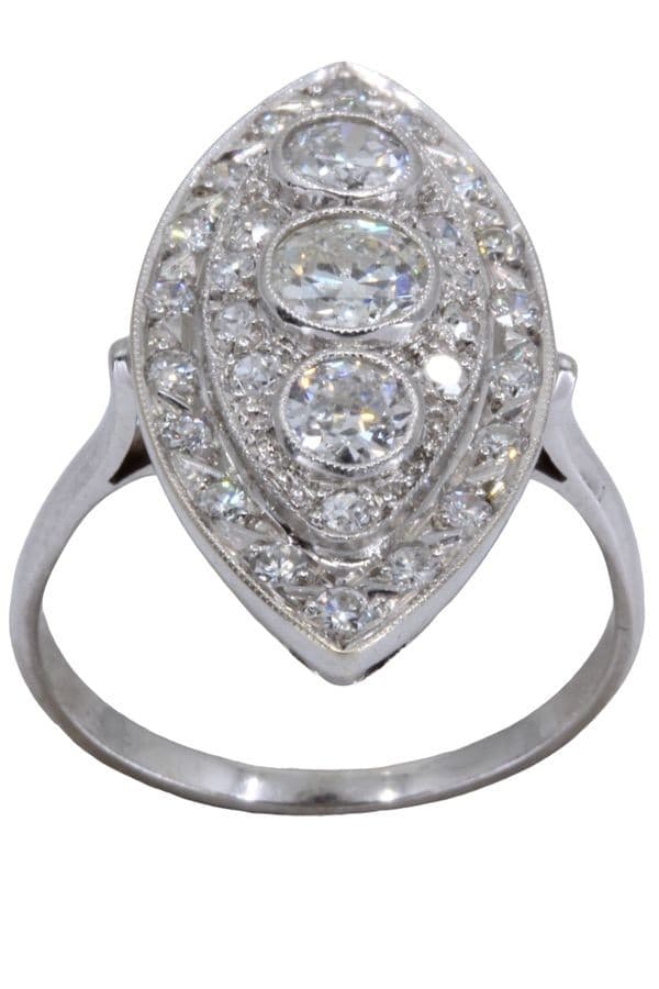 MARQUISE DIAMANTS STYLE ART-DÉCO — vue 1