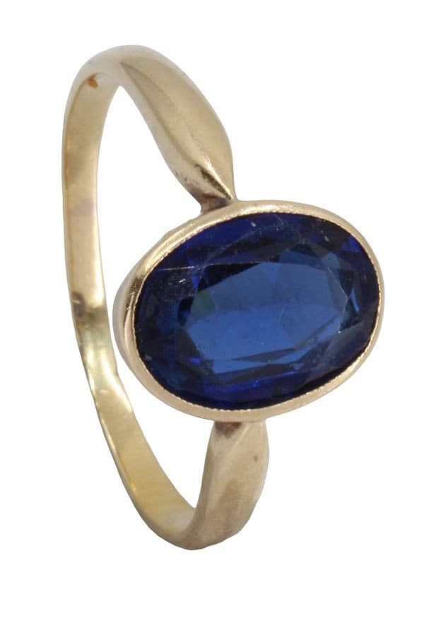 BAGUE ANCIENNE SAPHIR — vue 5