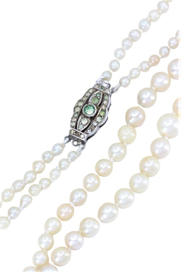 COLLIER DE PERLES 2 RANGS EN CHUTE — vue 3