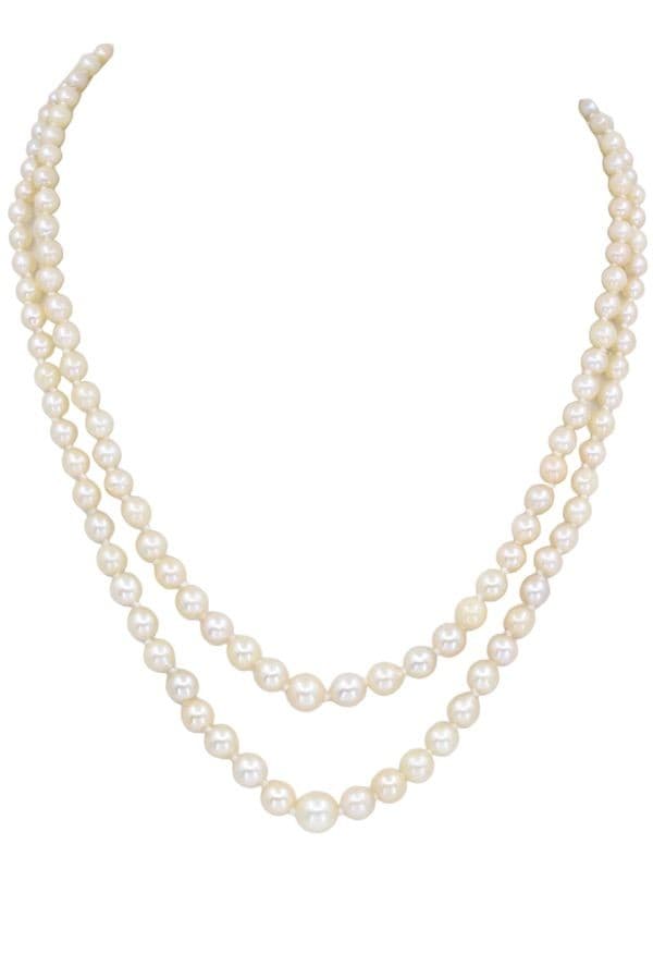 COLLIER DE PERLES 2 RANGS EN CHUTE — vue 1