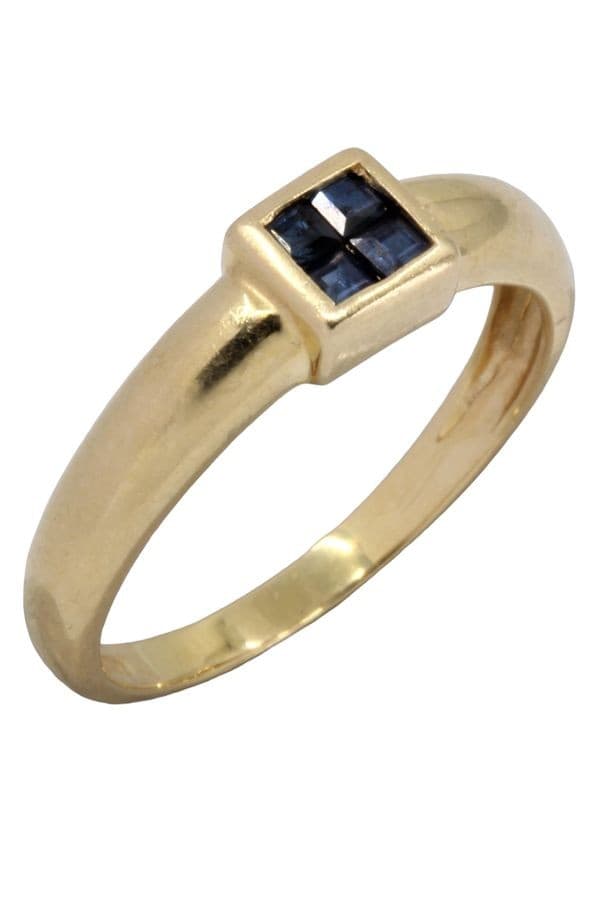 BAGUE MODERNE SAPHIRS — vue 3