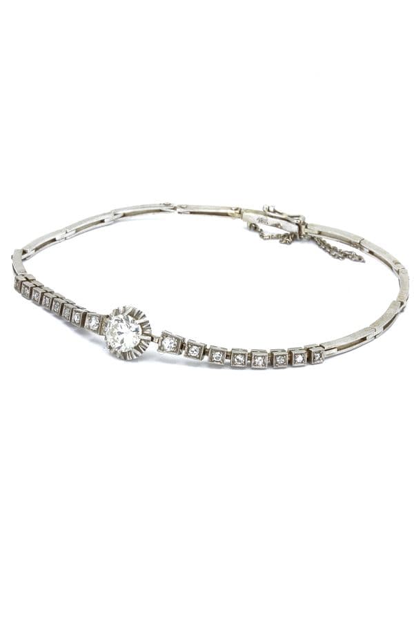 BRACELET ARTICULÉ ART DÉCO DIAMANTS — vue 1