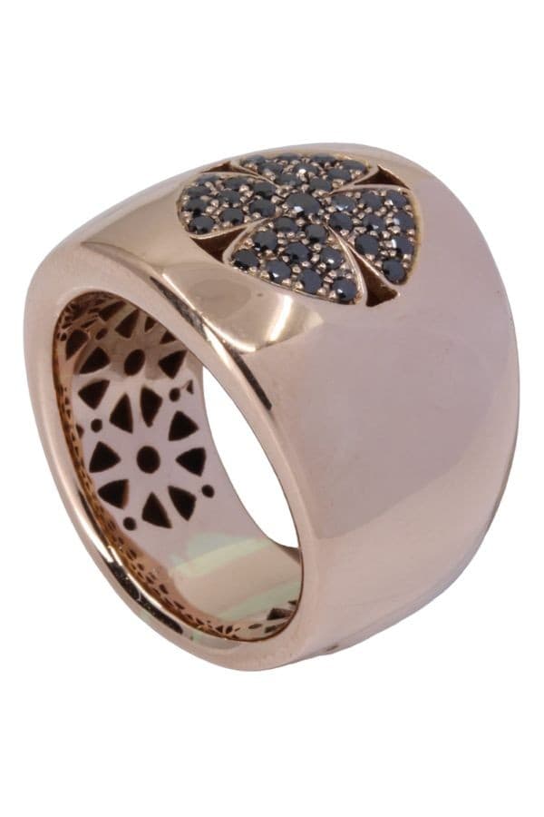 BAGUE TRÈFLE DIAMANTS NOIRS — vue 5