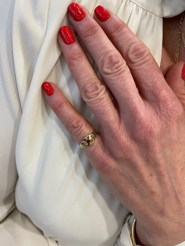 BAGUE NAPOLÉON III PERLES ET RUBIS — vue 2