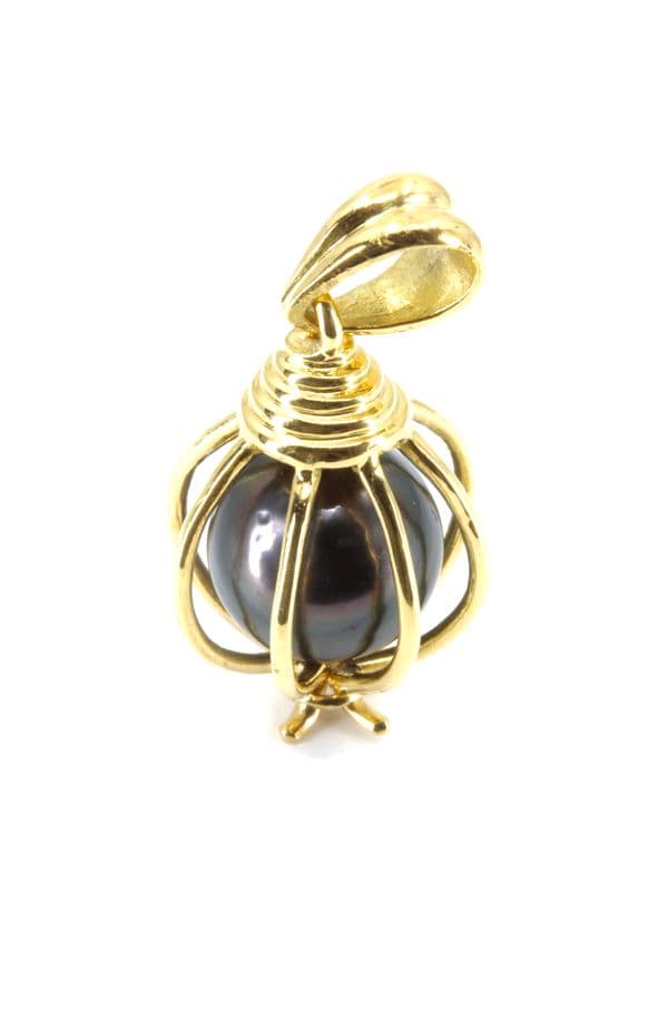 PENDENTIF PERLE NOIRE — vue 1