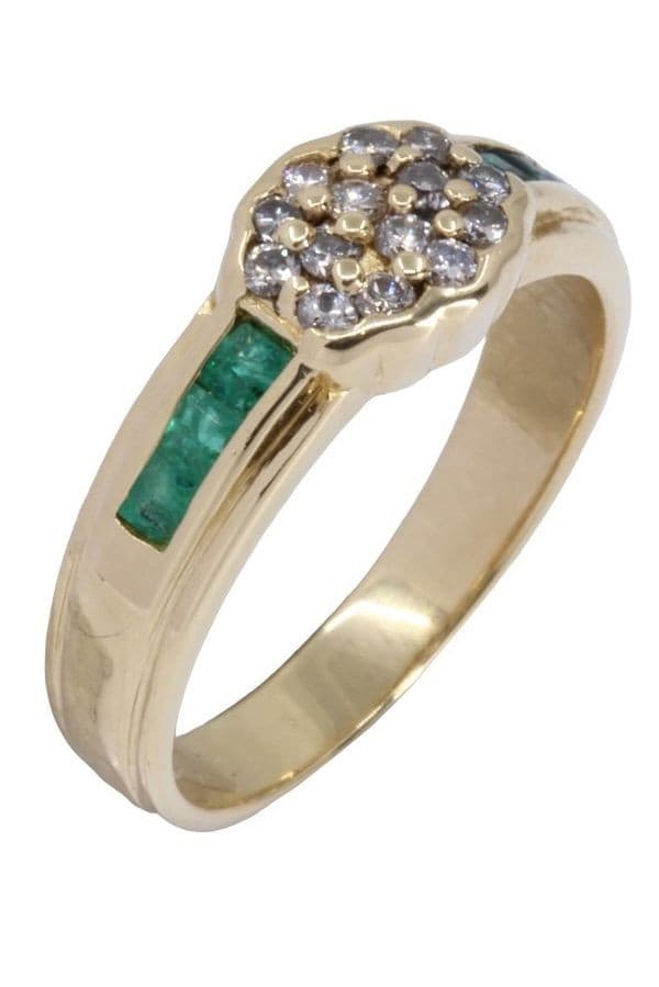 BAGUE MODERNE ÉMERAUDES ET DIAMANTS — vue 4
