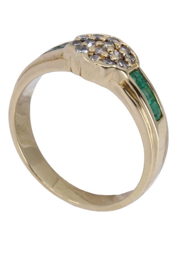 BAGUE MODERNE ÉMERAUDES ET DIAMANTS — vue 6