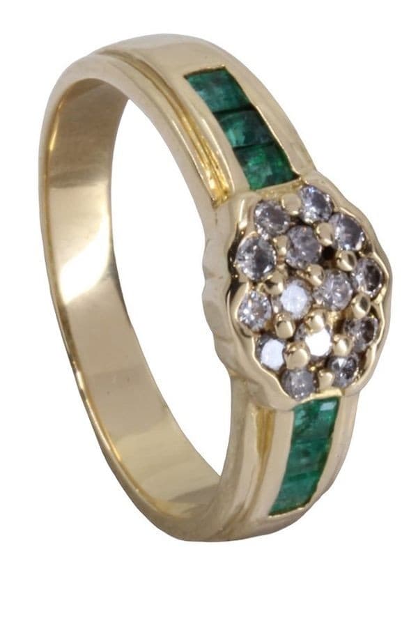 BAGUE MODERNE ÉMERAUDES ET DIAMANTS — vue 5