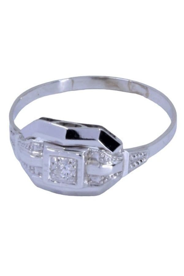 BAGUE ART-DÉCO DIAMANT — vue 3
