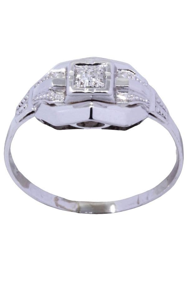 BAGUE ART-DÉCO DIAMANT — vue 1