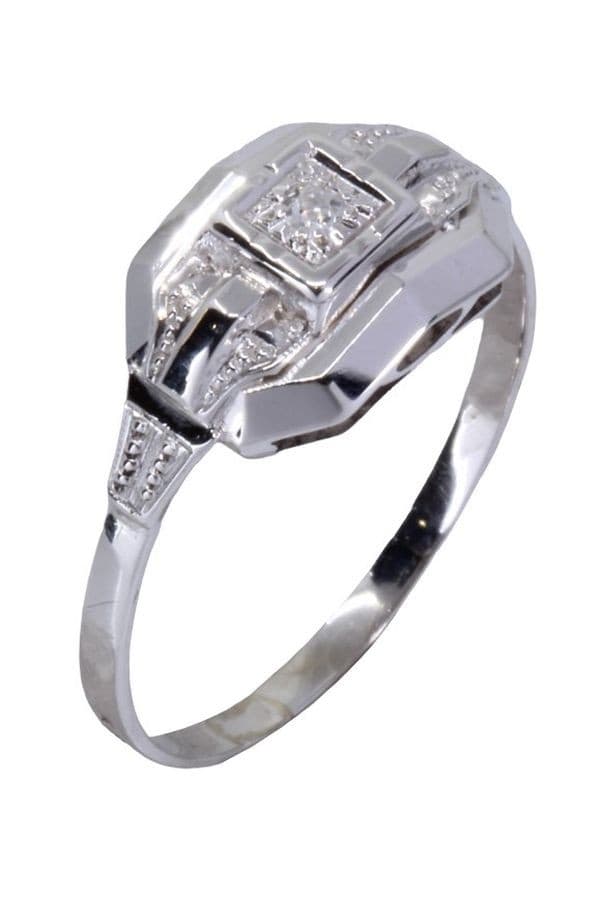BAGUE ART-DÉCO DIAMANT — vue 4
