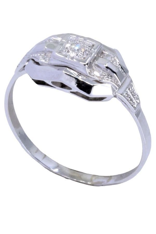 BAGUE ART-DÉCO DIAMANT — vue 6