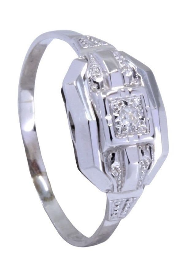 BAGUE ART-DÉCO DIAMANT — vue 5