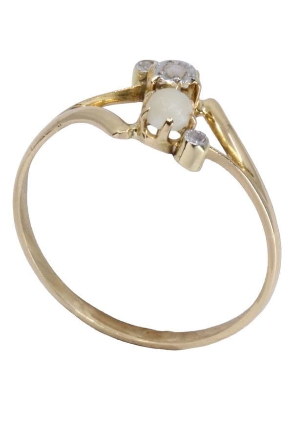 BAGUE NAPOLÉON III PERLE ET DIAMANTS — vue 6