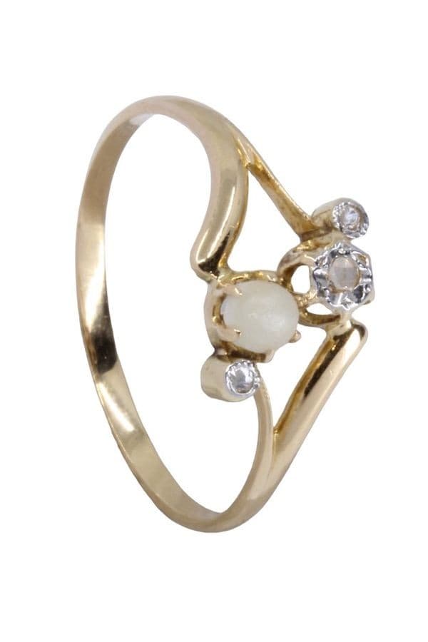 BAGUE NAPOLÉON III PERLE ET DIAMANTS — vue 5