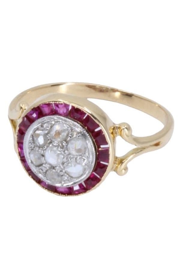 BAGUE ART-DÉCO RUBIS ET DIAMANTS — vue 3