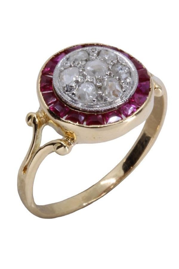 BAGUE ART-DÉCO RUBIS ET DIAMANTS — vue 4