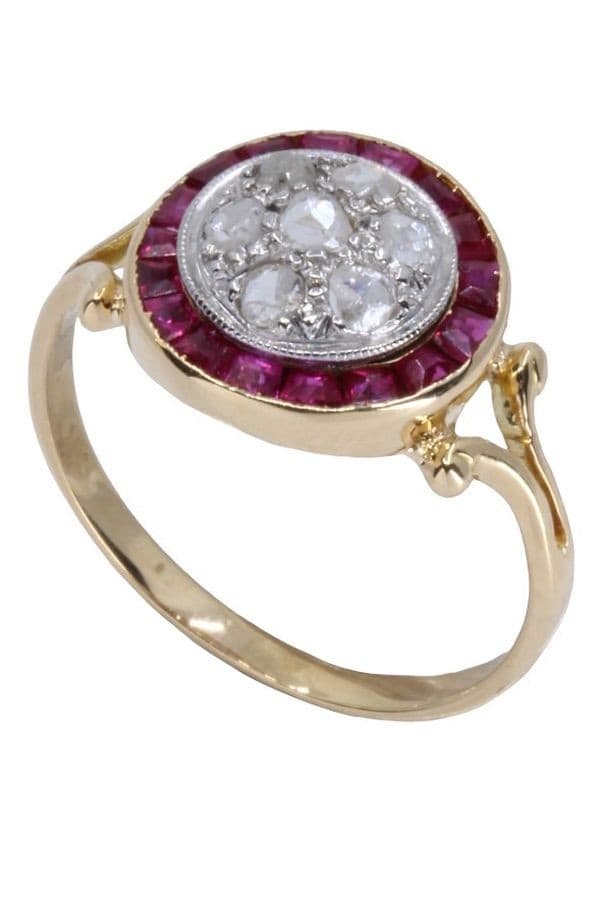 BAGUE ART-DÉCO RUBIS ET DIAMANTS — vue 6