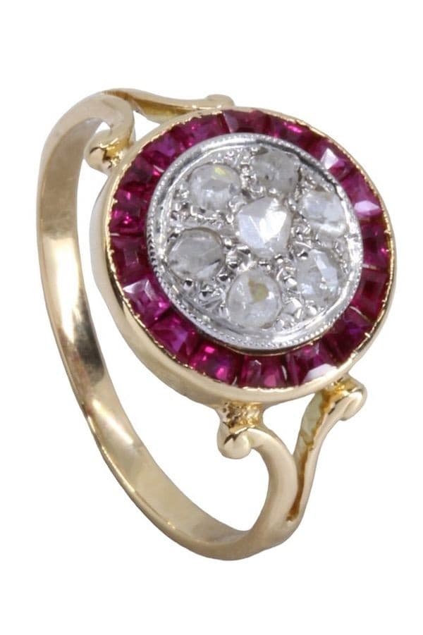 BAGUE ART-DÉCO RUBIS ET DIAMANTS — vue 5