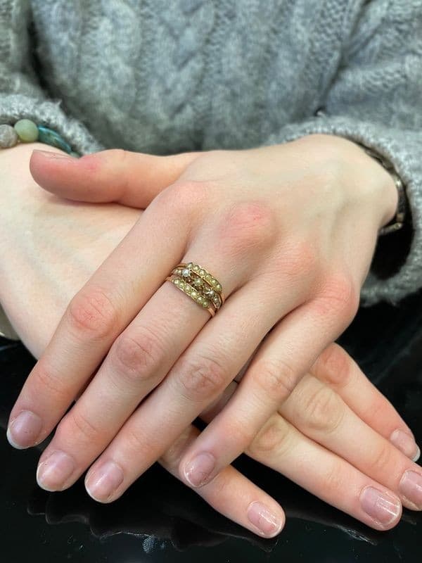 BAGUE NAPOLÉON III PERLES — vue 2