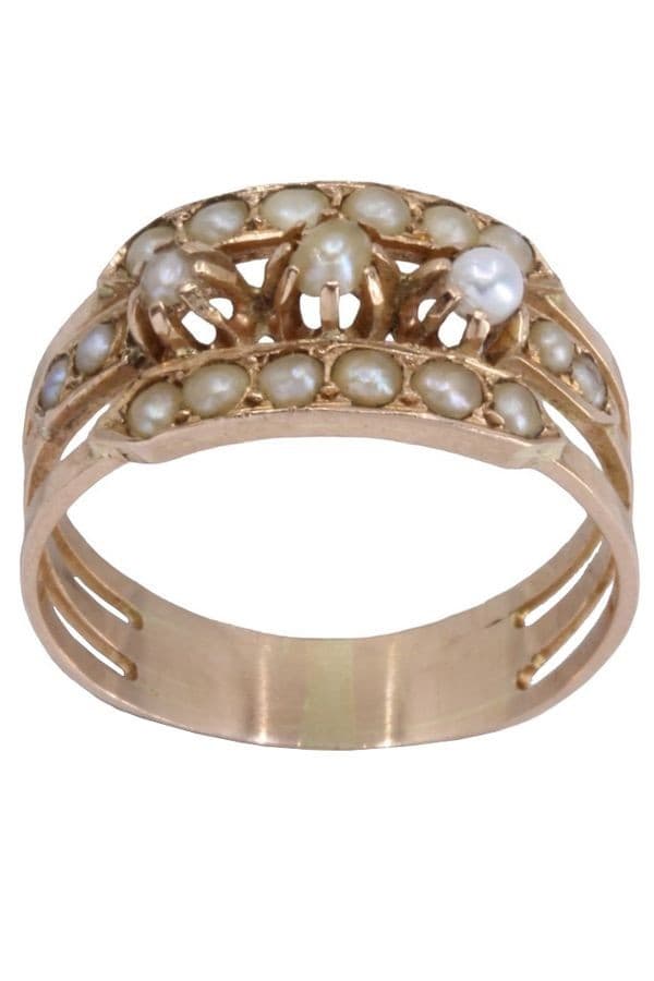 BAGUE NAPOLÉON III PERLES — vue 1