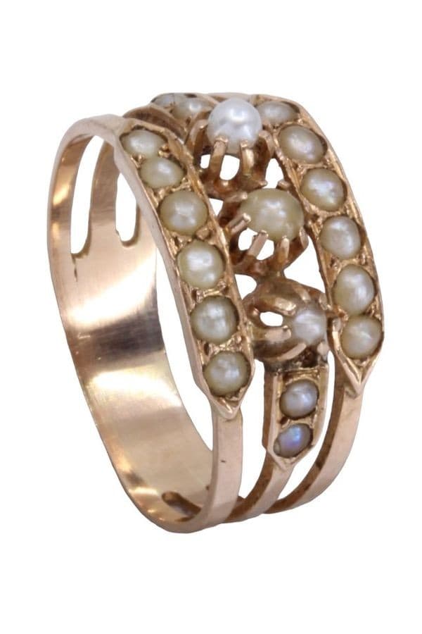 BAGUE NAPOLÉON III PERLES — vue 5